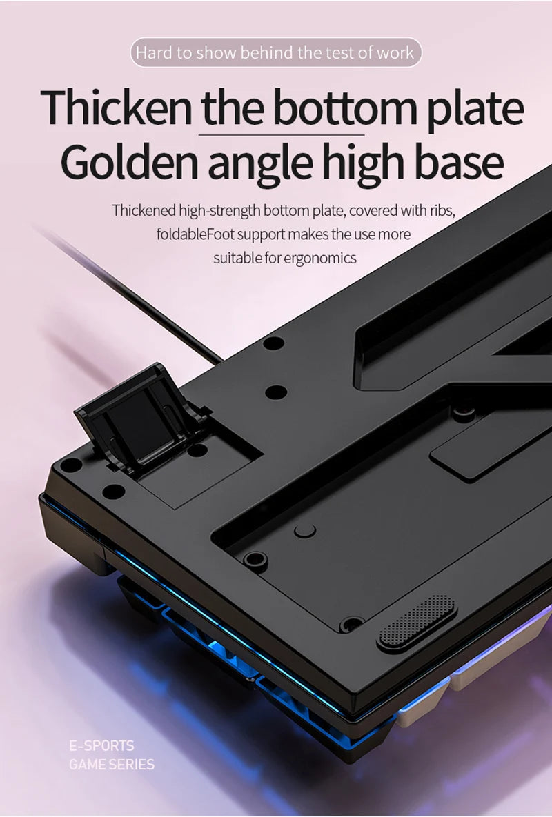 K500 Gaming Wired Mechanical Keyboard Luminous Color Blocking Ergonomic Conflict-free Buttons Pc Desktop Computer Accessories