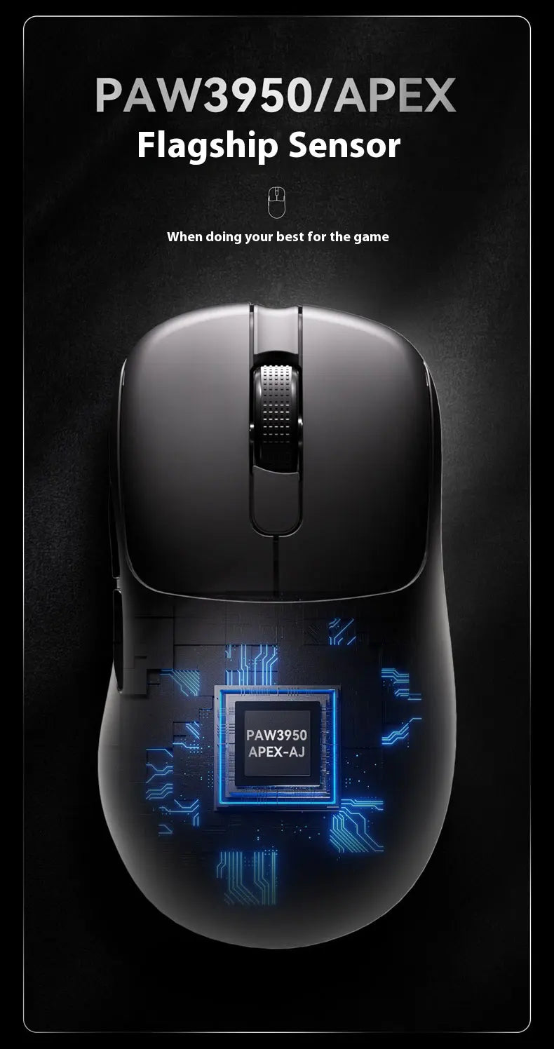 AJAZZ AJ179 APEX PAW3950 3000DPI 8Khz Wireless Gaming Mouse Right Handed Ergonomic Mouse with RGB Magnetic Screen Charging Base