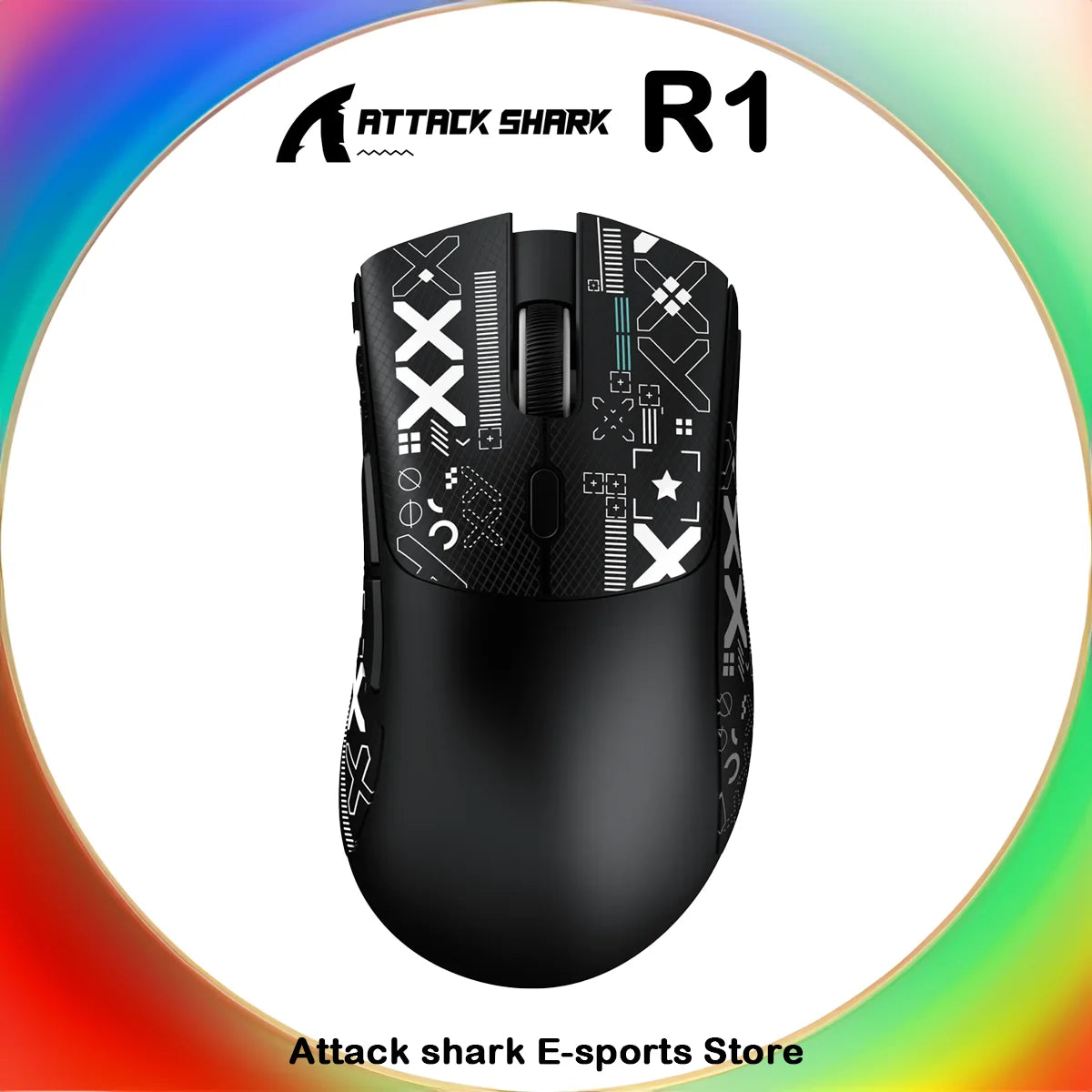 Attack Shark R1 Wireless Gaming Mouse Tri Mode 2.4G Bluetooth Wired 18K DPI 1000Hz PAW3311 Sensor 59g Lightweight Rechargeable