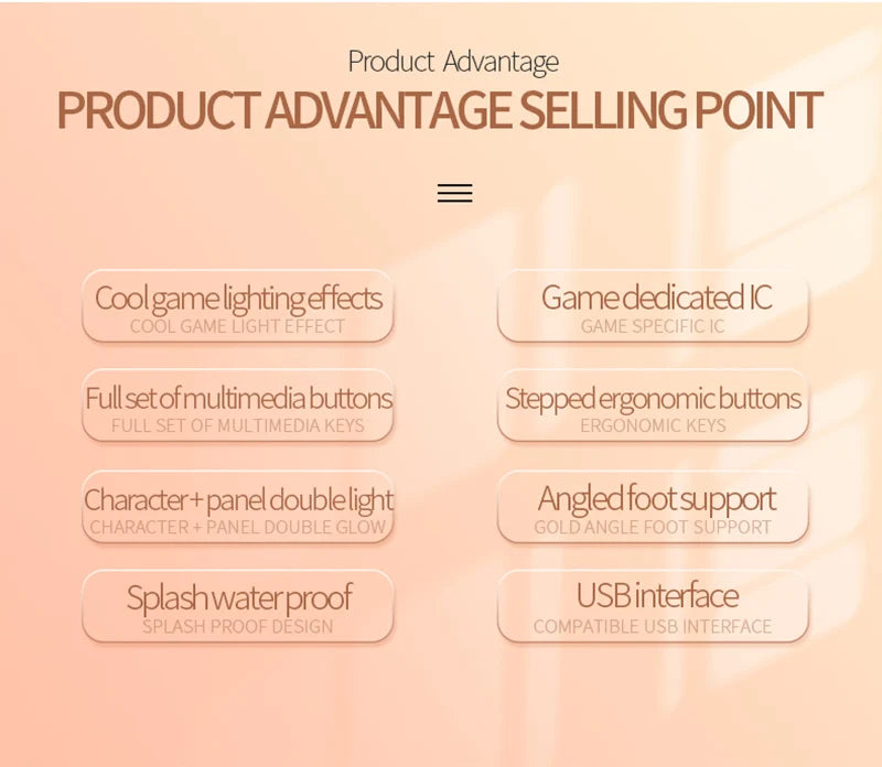 K500 Gaming Wired Mechanical Keyboard Luminous Color Blocking Ergonomic Conflict-free Buttons Pc Desktop Computer Accessories