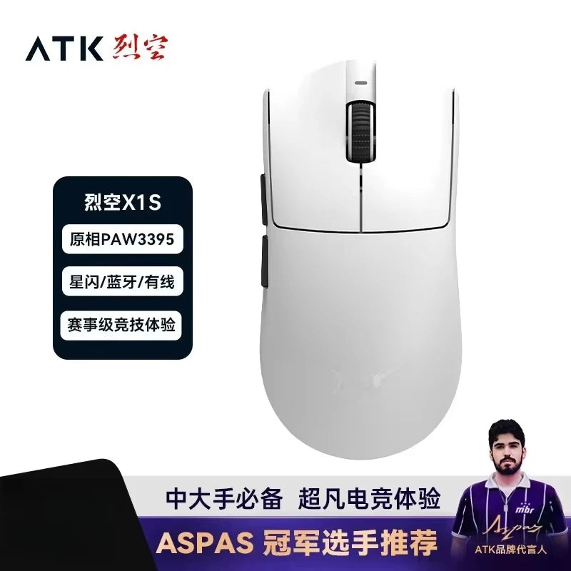 ATK Blazing Sky X1 Mouse Gamer Wireless 3Mode 8K Low Latency Lightweight FPS Liekong E-sports Gaming Mouse Custom Pc Accessories