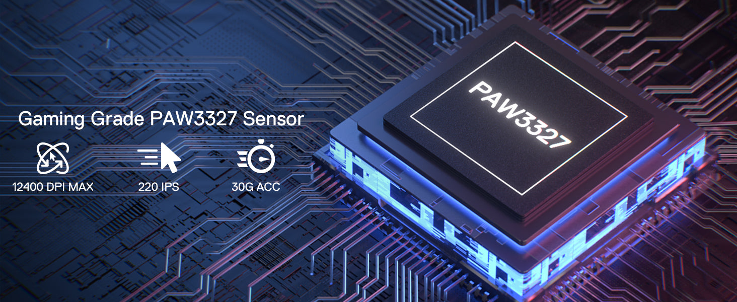 Redragon M724 Wired 42G Ultra-Light 12,400 Max DPI Optical 5 Programmable Buttons Gaming Mouse