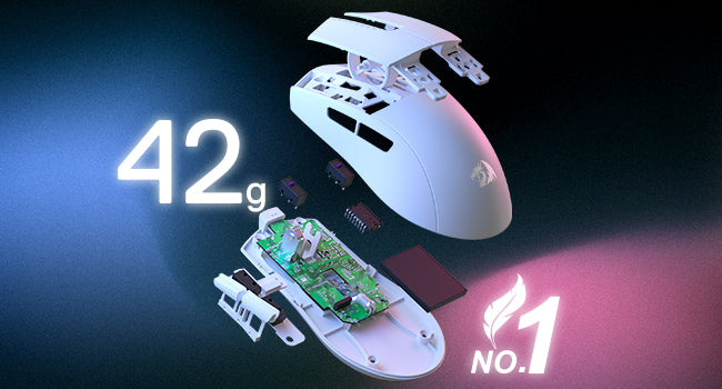 Redragon M724 Wired 42G Ultra-Light 12,400 Max DPI Optical 5 Programmable Buttons Gaming Mouse