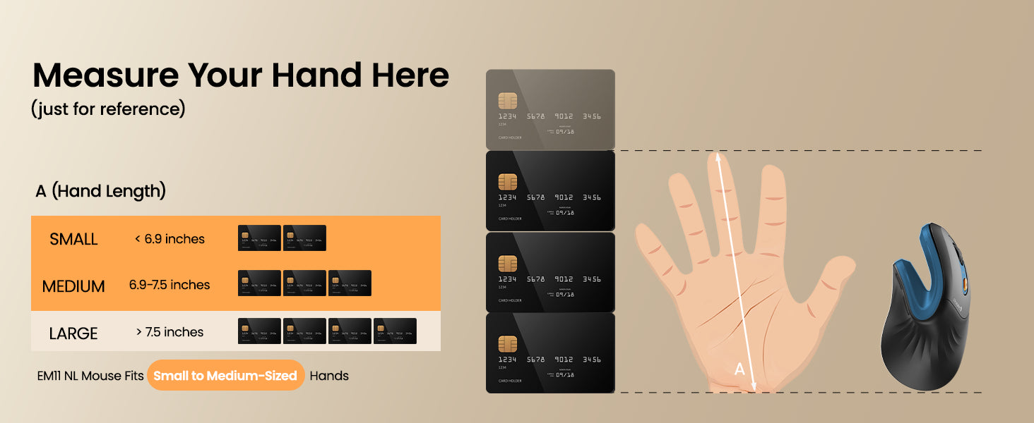 ProtoArc Ergonomic Vertical Mouse EM11 NL Rechargeable Wireless Mouse BT 2.4GHz Optical Ergo Mice with 3 Multi-Device for PC