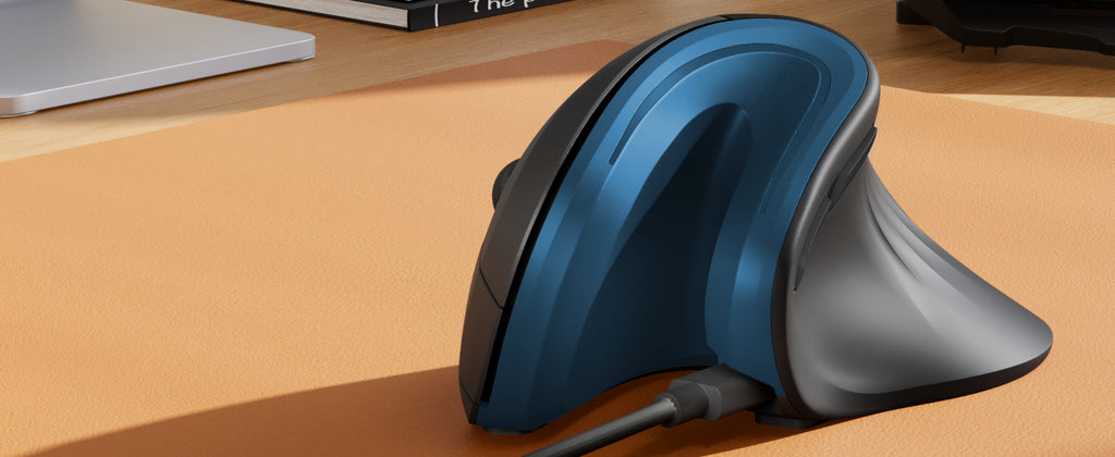 ProtoArc Ergonomic Vertical Mouse EM11 NL Rechargeable Wireless Mouse BT 2.4GHz Optical Ergo Mice with 3 Multi-Device for PC