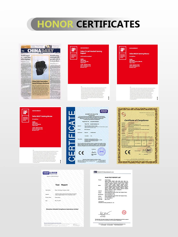 Delux M618 BU Ergonomic Vertical Mouse 6 Buttons 800/1200/1600 DPI Optical Right Hand Mice with Wrist mat For PC Laptop