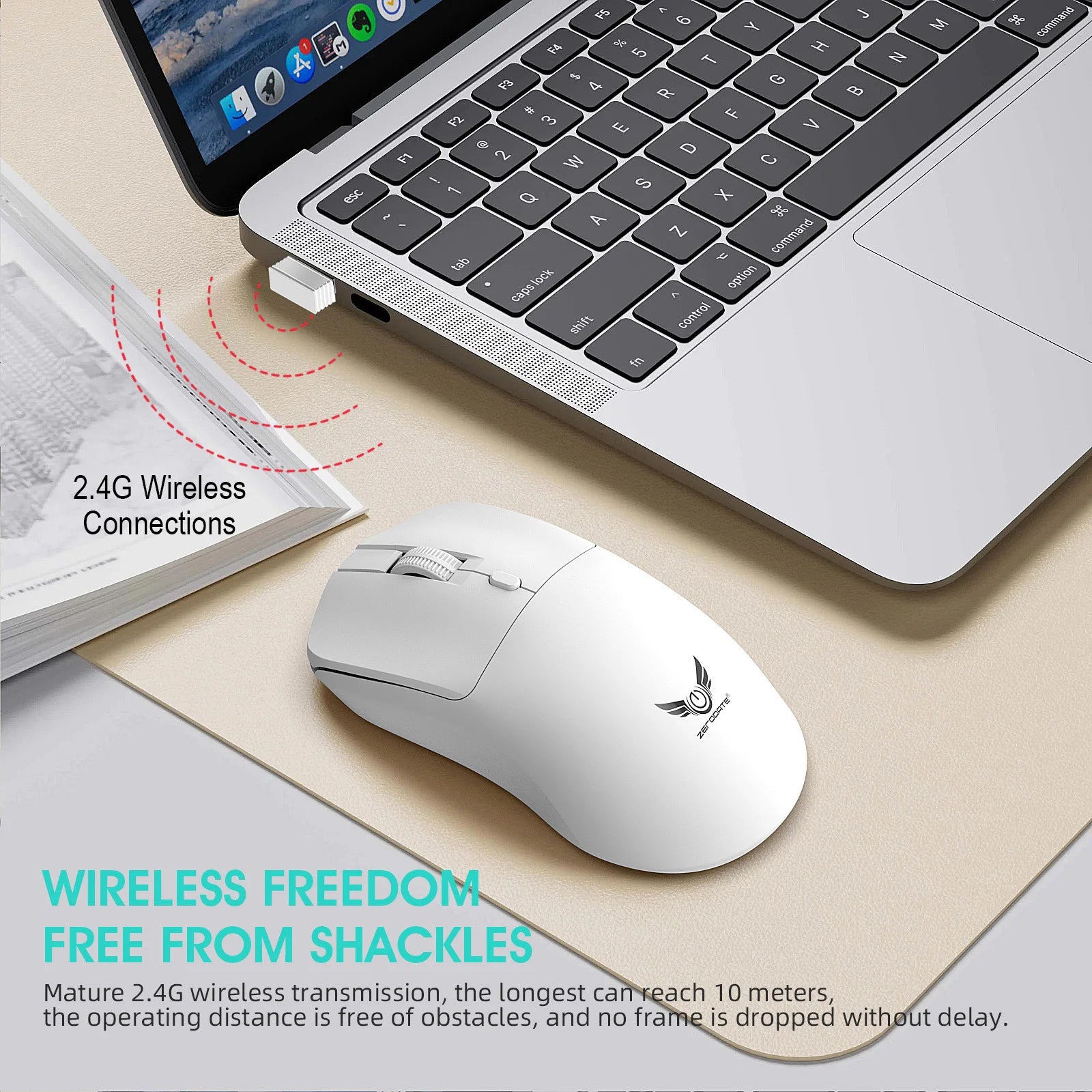 Wireless 2.4G Mouse Light Weight Design DPI Adjustable Plug And Play Low Noise Button Simple Style Mause Office Use Or Gaming