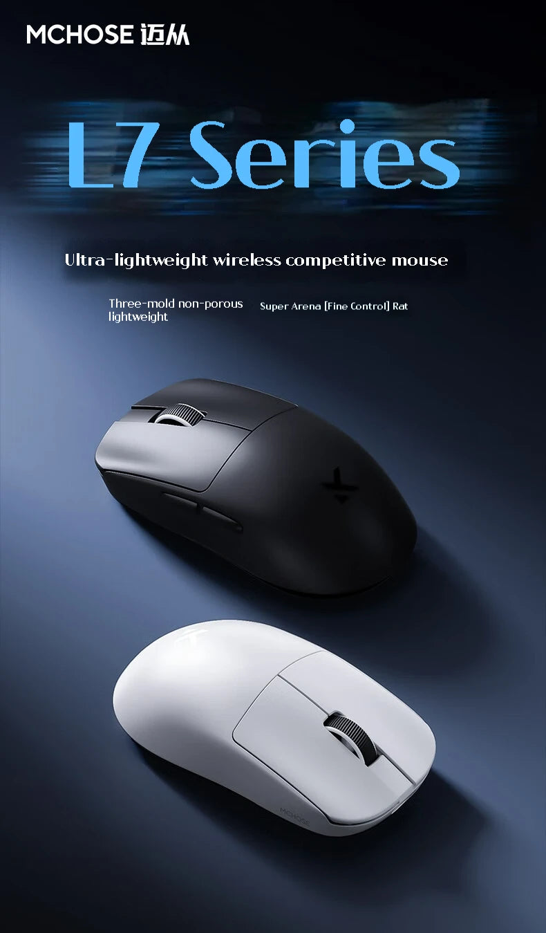 MCHOSE L7 Ultra Wireless Gaming Mouse 39g Lightweight E-Sport 8K Polling Rate Customized Optical Switch PAW3950 Flagship Sensor