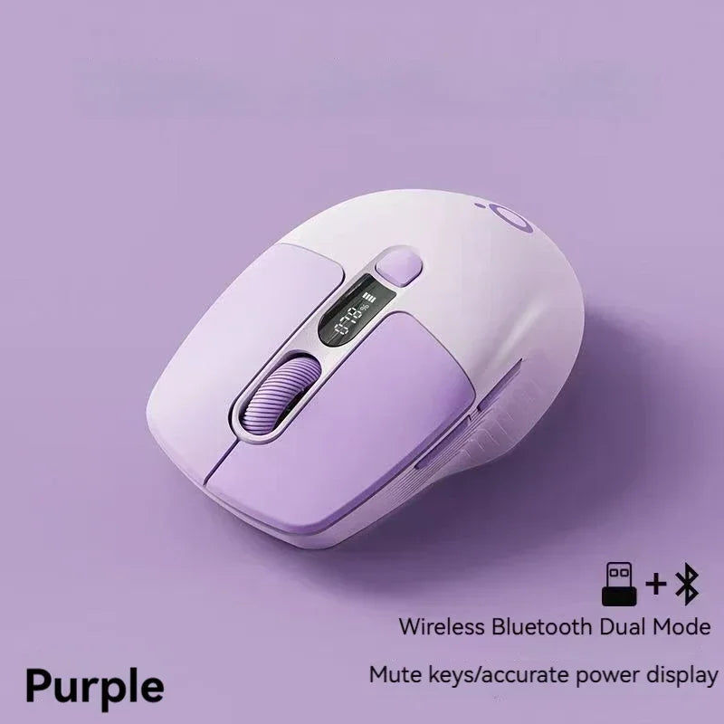 Eweadn Q1 2.4 Wireless Bluetooth Dual-Mode Mouse 1600PDI Smart Screen Esports Silent Rechargeable Gaming Mouse Accessories