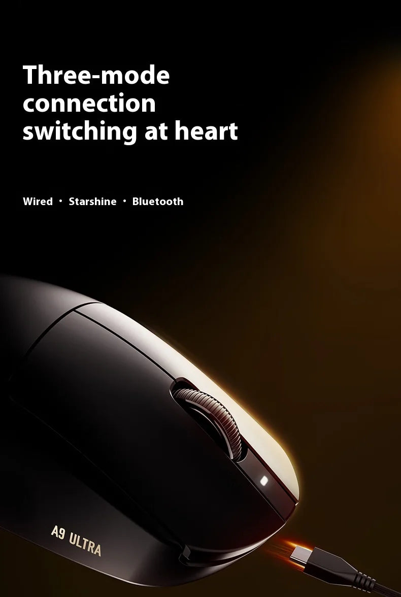 ATK Dragonfly A9 Plus/Pro Wireless Gaming Mouse Gaming Office Mouse  Starlight Trimode  Lightweight  Symmetrical FPS/MOBA  Gift