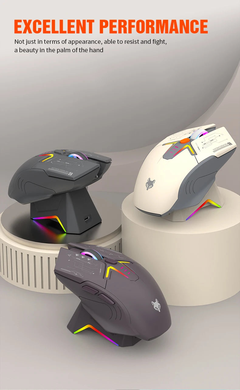 XUNFOX H2 wireless Bluetooth mouse RGB magnetic charging dual-mode e-sports game desktop laptop universal