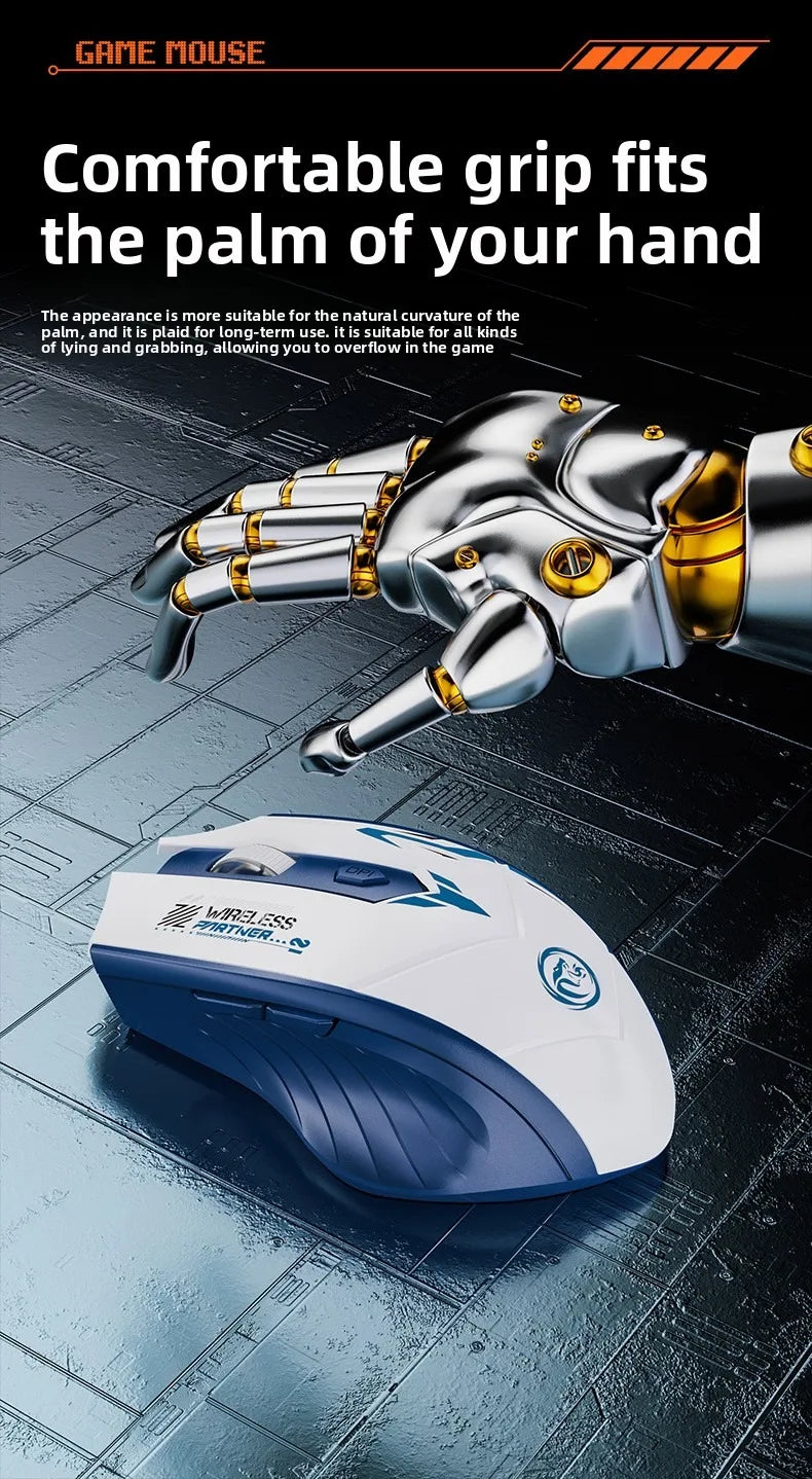 Wireless Mouse Dual Mode 2.4G Bluetooth-compatible Rechargeable Glow Mouse Noiseless Cordless Computer Mice for PC Laptop