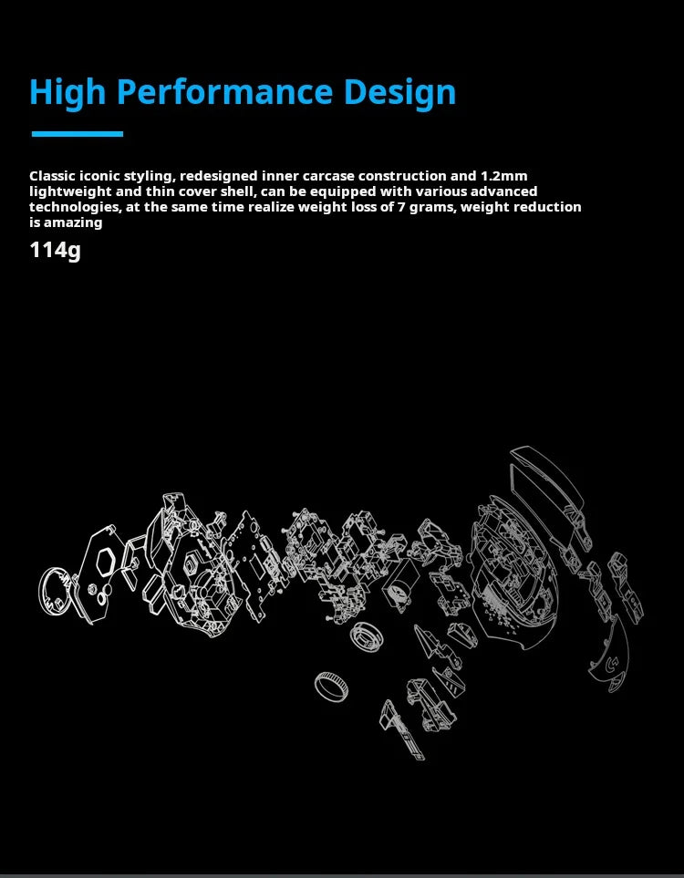 Logitech G502X Wireless Mouse - New Optical-Mechanical Hybrid Microswitch Lightweight Design HERO Engine Gaming Mouse