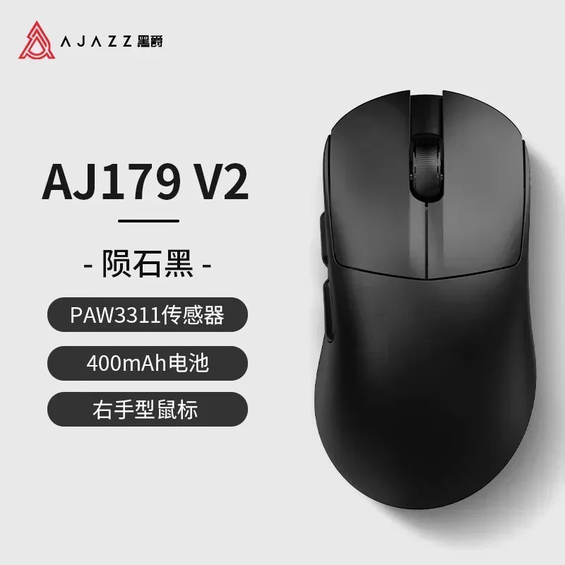 AJAZZ AJ179 V2 MAX Wireless Three Mode Right Hand Mouse PAW3311 12000DPI Macro Definition Low Latency Wired Gaming Mouse