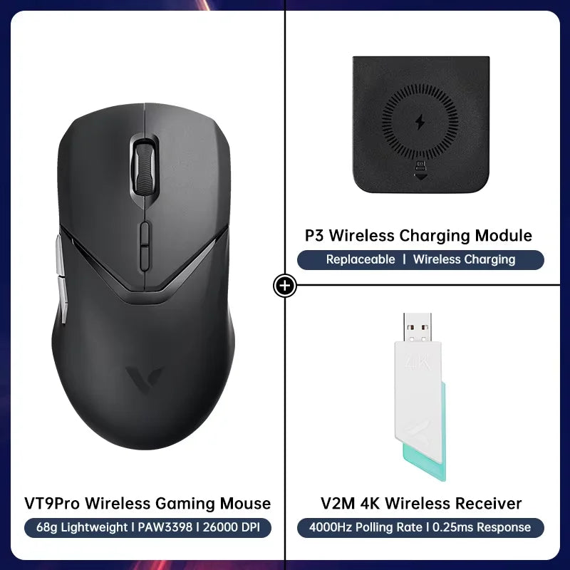 Rapoo VT9PRO Wireless Gaming Mouse Esports Grade 68g Ultra-Light 26000DPI 8 Buttons Optical PAW3398 Computer Mouse For Laptop PC
