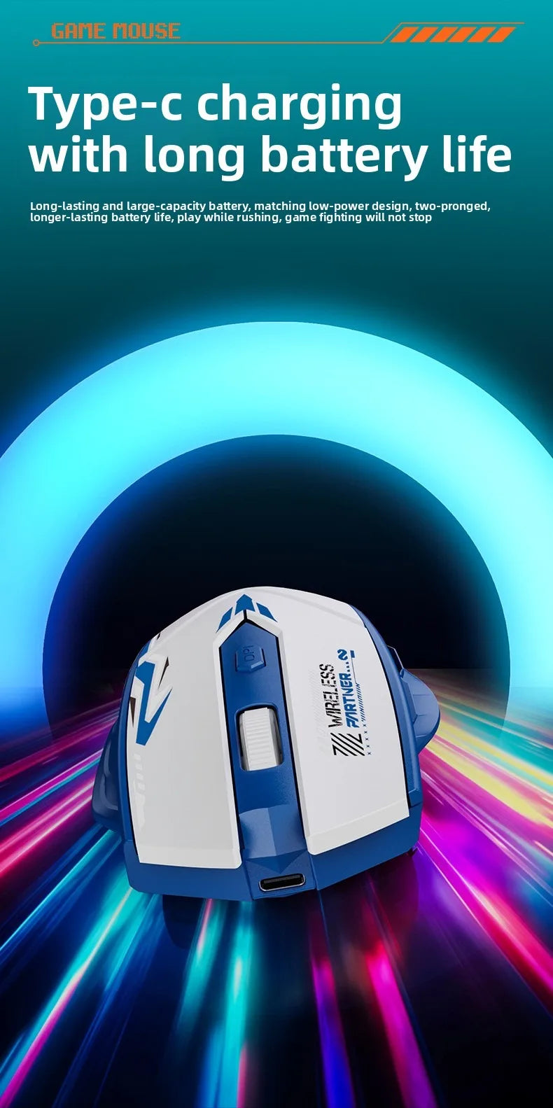 Wireless Mouse Dual Mode 2.4G Bluetooth-compatible Rechargeable Glow Mouse Noiseless Cordless Computer Mice for PC Laptop