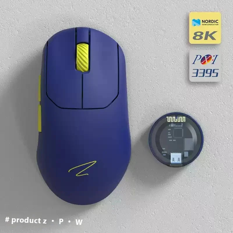 ZAOPIN ZPW Max Wireless Tri-mode Mouse Lightweight Nordic 52840 PAW3395 PAW3950 8K Receiver Custom PC Esports Laptop Gaming Mice