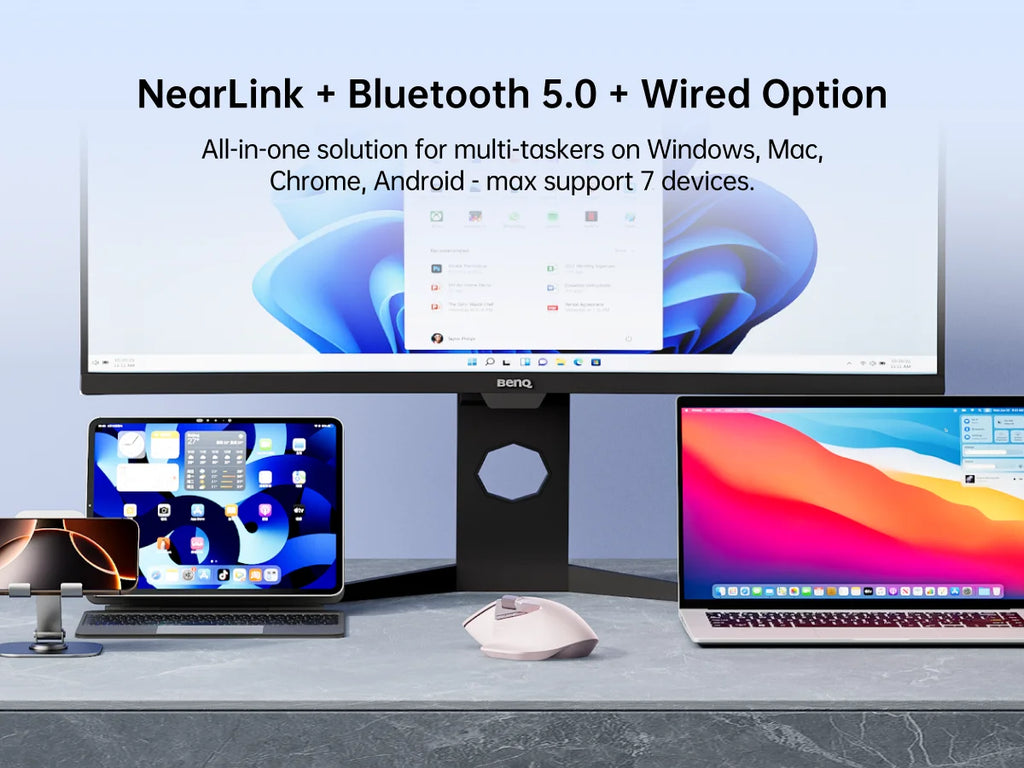 Rapoo MT760PRO Wireless Mouse NearLink + Bluetooth 5.0 Multi-Device 12000 DPI 2K Polling Rate Ergo for Work Gaming Quiet Clicks