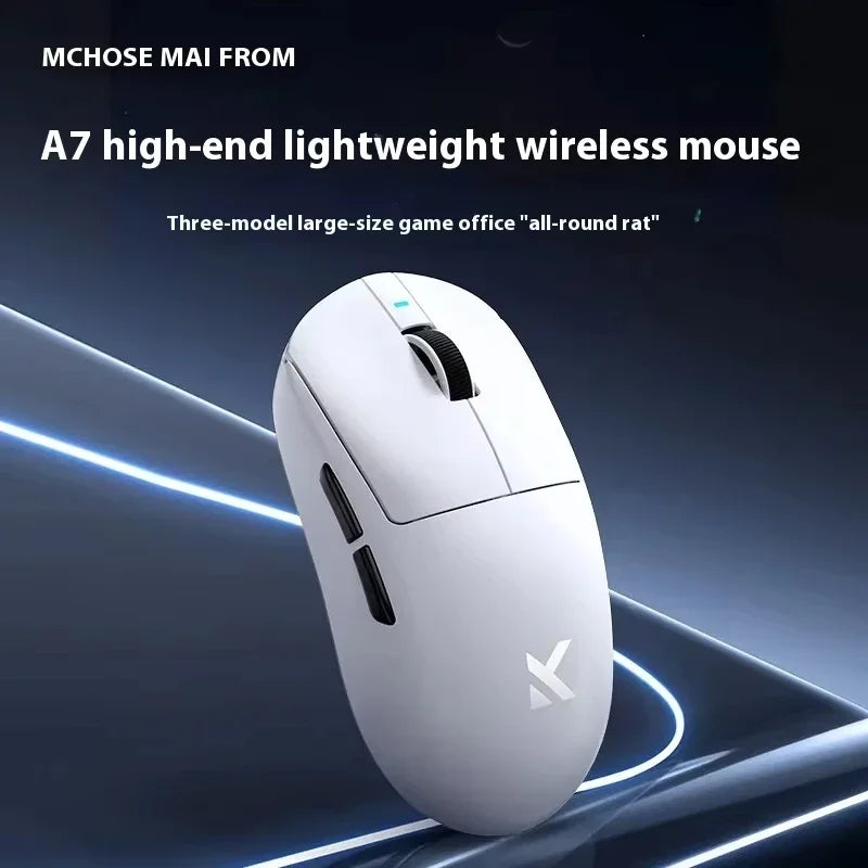MCHOSE A7 Tri-mode 8k Gaming Mouse Wireless Bluetooth PAW3395 Mice Lightweight Low Delay Mice Laptop Office Custom Accessories