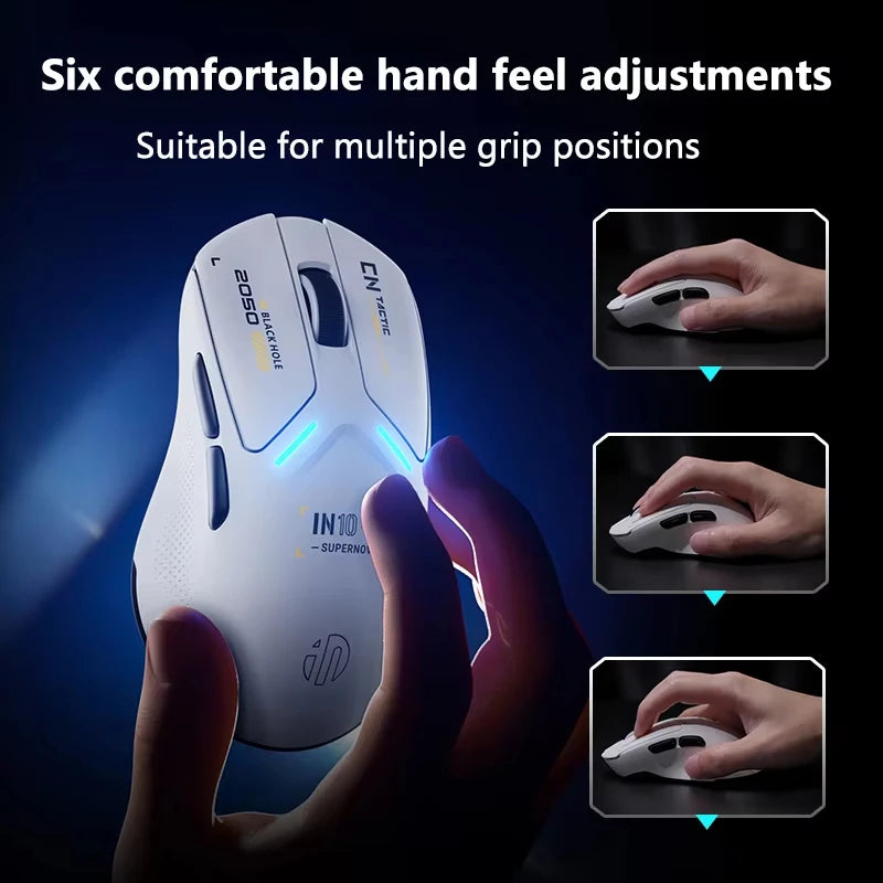 INPHIC IN10R Wireless Three-mode 8K Gaming Mouse PAW3395 Sensor Nano-scale Ice-feeling Coating 800mAh Lightweight Mouse