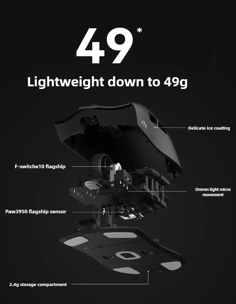 ATK X1 SE Starlight Wireless Lightweight Mouse PAW3395 26K DPI Hub Page Driver 1000Hz Wired Gaming Mouse PC Player Accessories