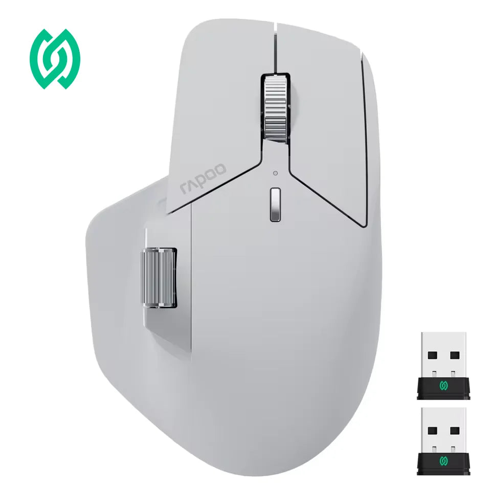 Rapoo MT760PRO Wireless Mouse NearLink + Bluetooth 5.0 Multi-Device 12000 DPI 2K Polling Rate Ergo for Work Gaming Quiet Clicks