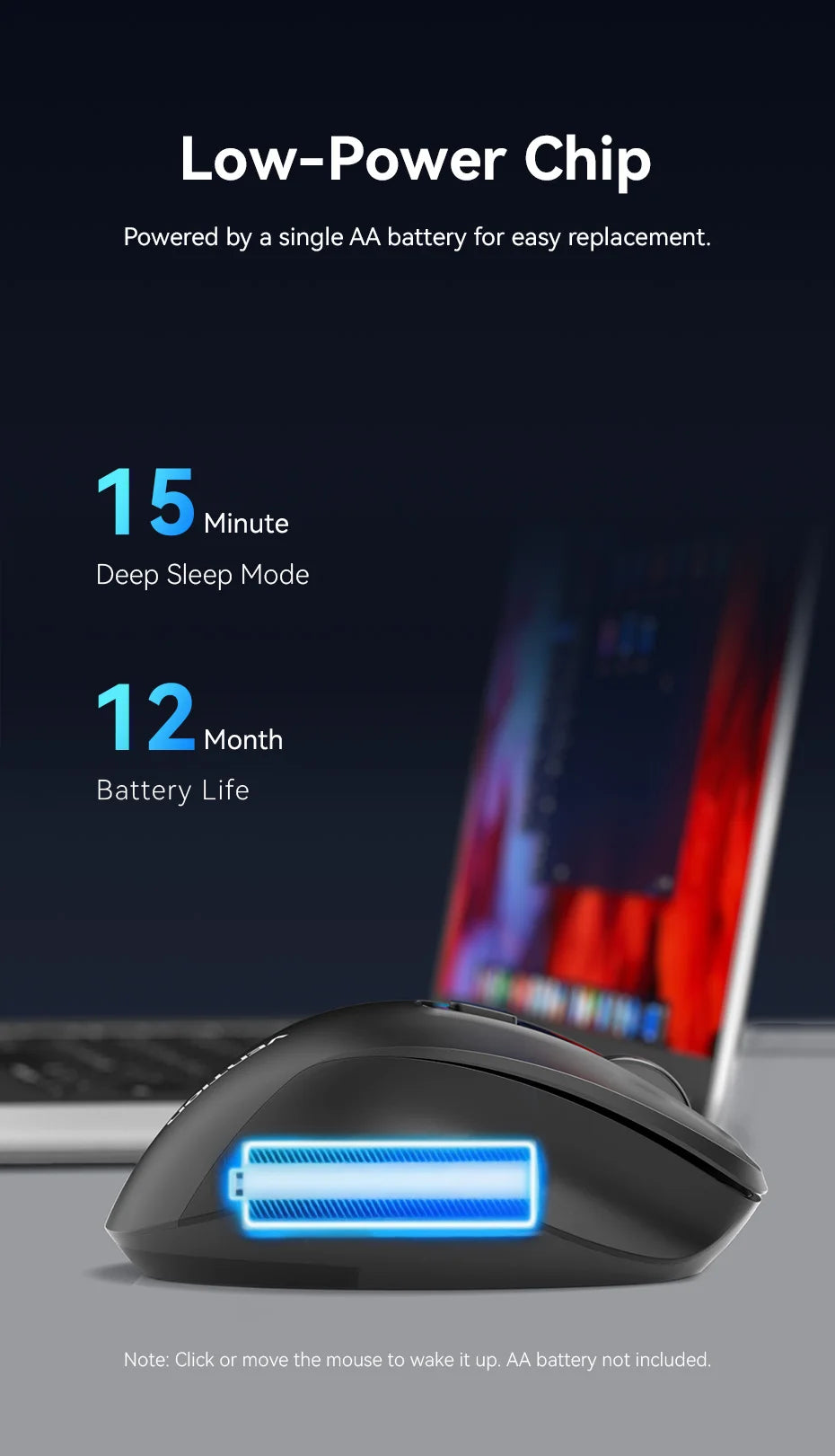 Vention Wireless Bluetooth 5.1 Mouse USB 2.4G Dual-Mode Ergonomic 4000 DPI 6 Buttons Mouse for MacBook Tablet Laptop PC Mice