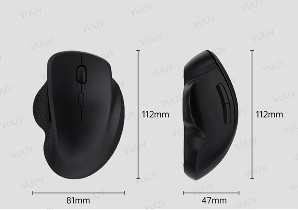 Ergonomic Rechargeable Wireless Bluetooth Mouse for PC Computer Laptop Macbook 1600DPI Dual Mode Mouse for IOS Android Tablet