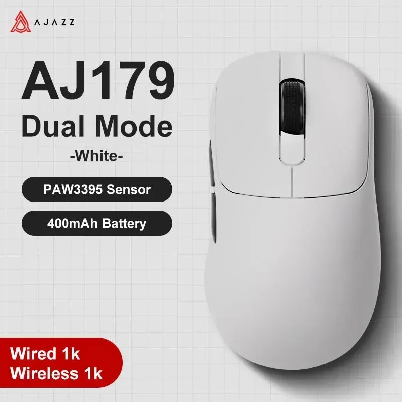 AJAZZ AJ179 PAW3395 Gaming Mouse Lightweight Wired Wireless Mouse with Magnetic Charging Base Ergonomic Macro for PC Laptop