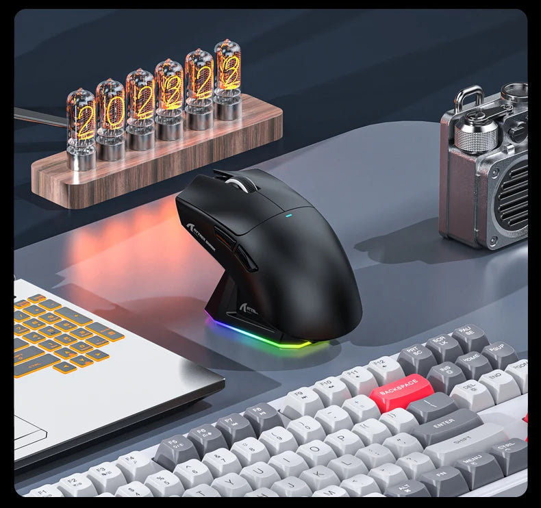 Attack Shark X11 Black Bluetooth Wireless Mouse Three Mode 2.4G PAW3311  RGB  PC Magnetic charging dock ,Gaming E-sports Mouse