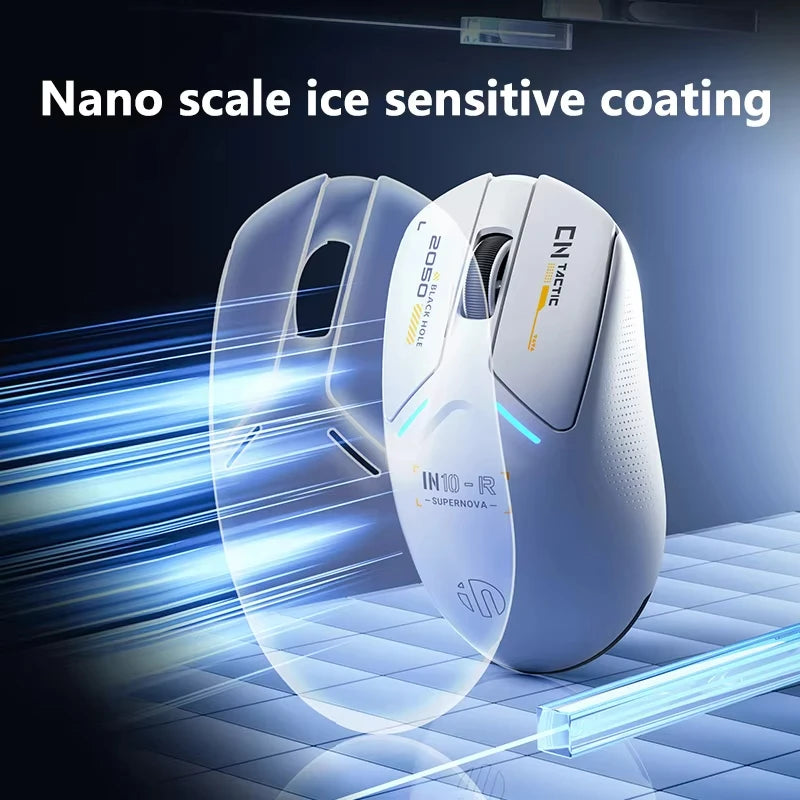 INPHIC IN10R Wireless Three-mode 8K Gaming Mouse PAW3395 Sensor Nano-scale Ice-feeling Coating 800mAh Lightweight Mouse