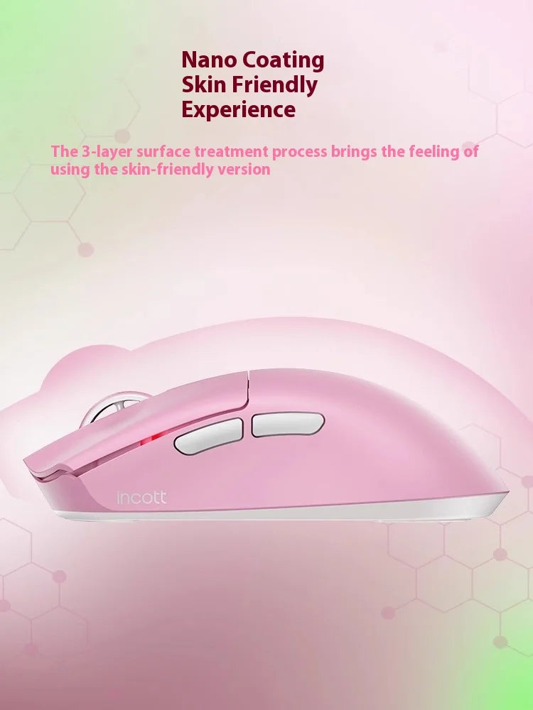 Incott 029 Wireless Mouse 8k Three Mode 2.4g Bluetooth Gaming Mouse Gasket Lightweight Ergonomic Pc Gamer Accessory Mice Gift
