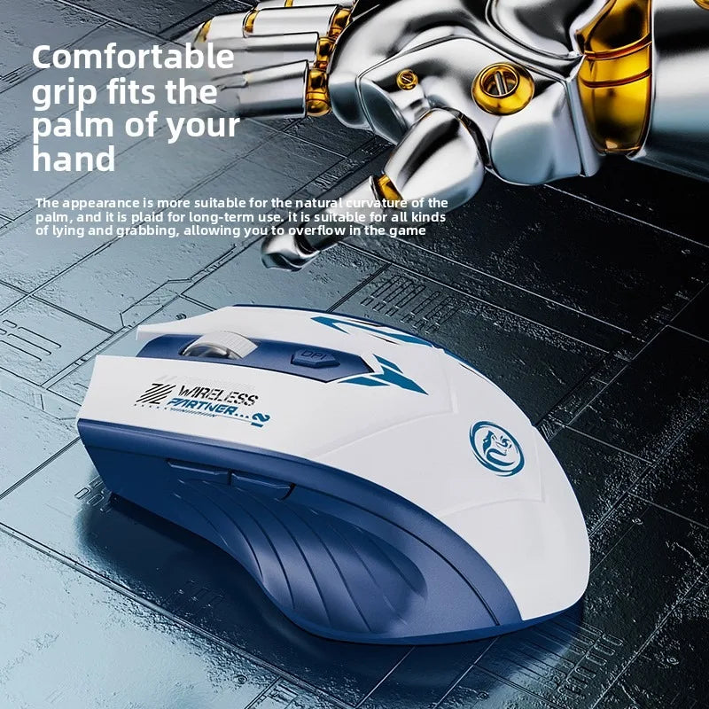 Wireless Mouse Dual Mode 2.4G Bluetooth-compatible Rechargeable Glow Mouse Noiseless Cordless Computer Mice for PC Laptop