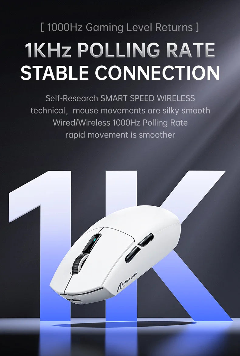 Hot Sales ATTACK SHARK G3PRO Gaming Wireless 3-Mode Bluetooth RGB PAW3311 25000dpi 2.4GHz 62g Mouse with Charger for PC/MAC/Wins