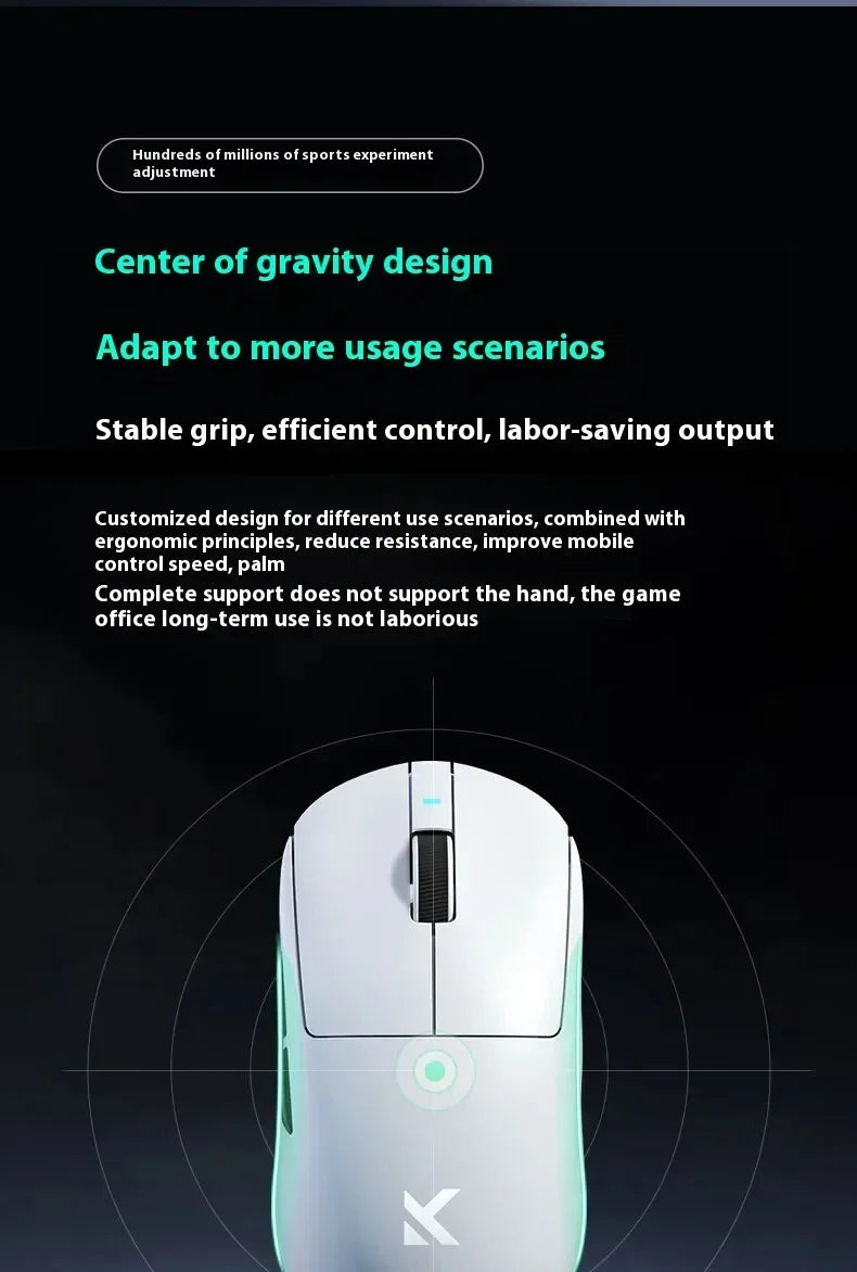 MCHOSE A7 Tri-mode 8k Gaming Mouse Wireless Bluetooth PAW3395 Mice Lightweight Low Delay Mice Laptop Office Custom Accessories