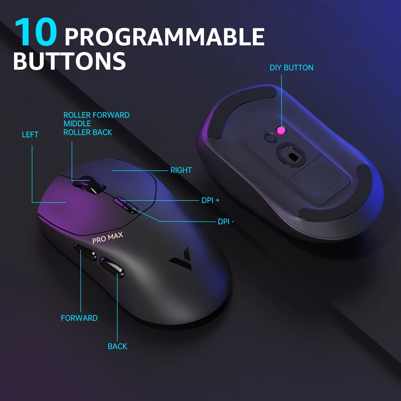 Rapoo VT1PRO/VT1PRO MAX Wireless Gaming Mouse 8KHz Polling Rate 26000 DPI Optical Sensor for Small/Medium Size Hands