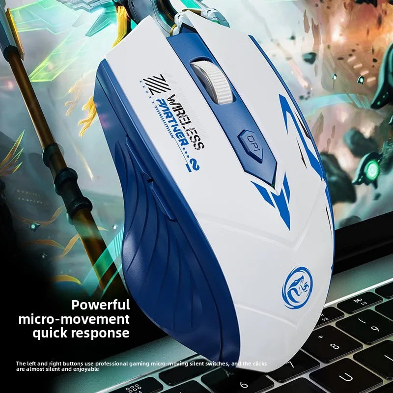 Wireless Mouse Gaming Computer Silent Rechargeable Bluetooth Mouse USB Mechanical E-Sports Backlight PC Gamer Mouse for Laptop