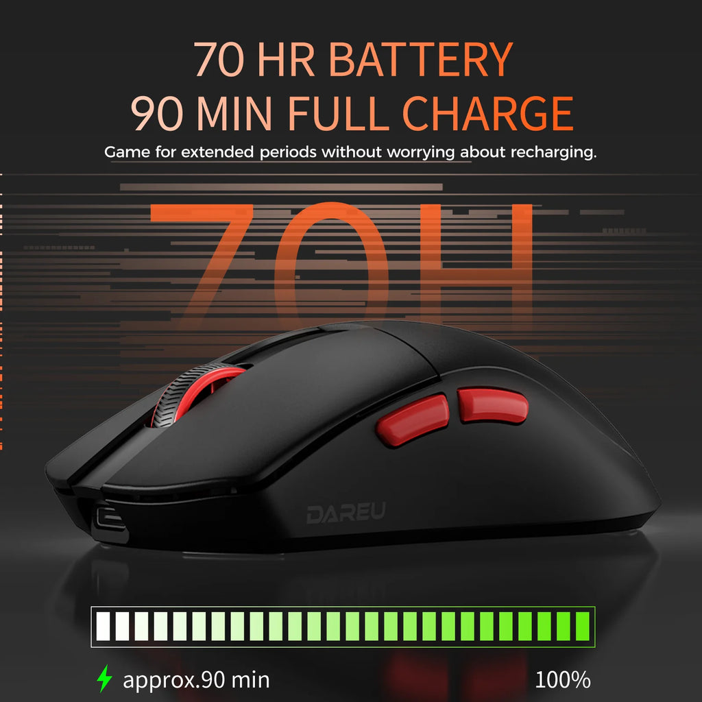 DAREU Dual-mode Gaming Mouse 8Khz 2.4G Wireless Wired 35g Lightweight 30000 DPI AIM-750 Sensor Macro Gamer Mouse