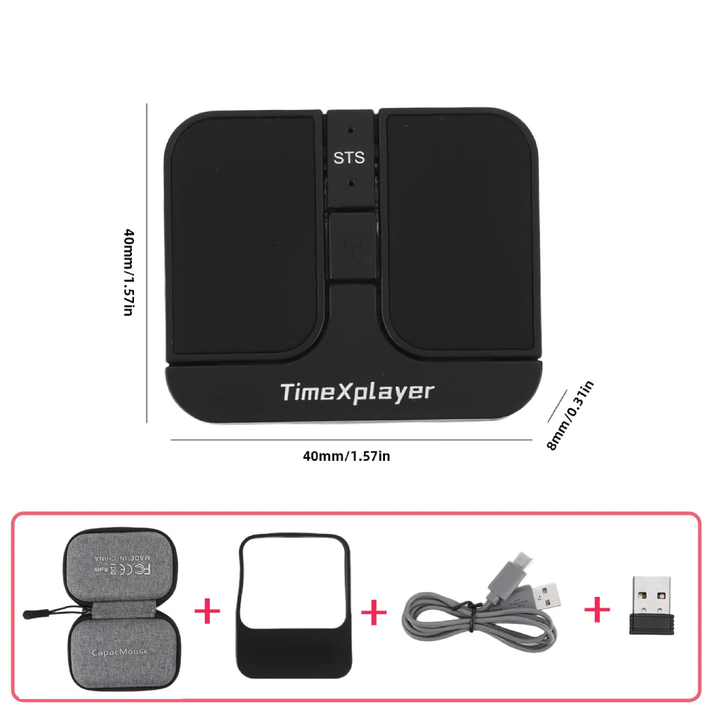 Ultra Thin Wireless Computer Mouse 3 Mode Mini Capacitive Mice BT5.2/2.4G/USB 3 Adjustable DPI w/ Receiver for Laptop PC