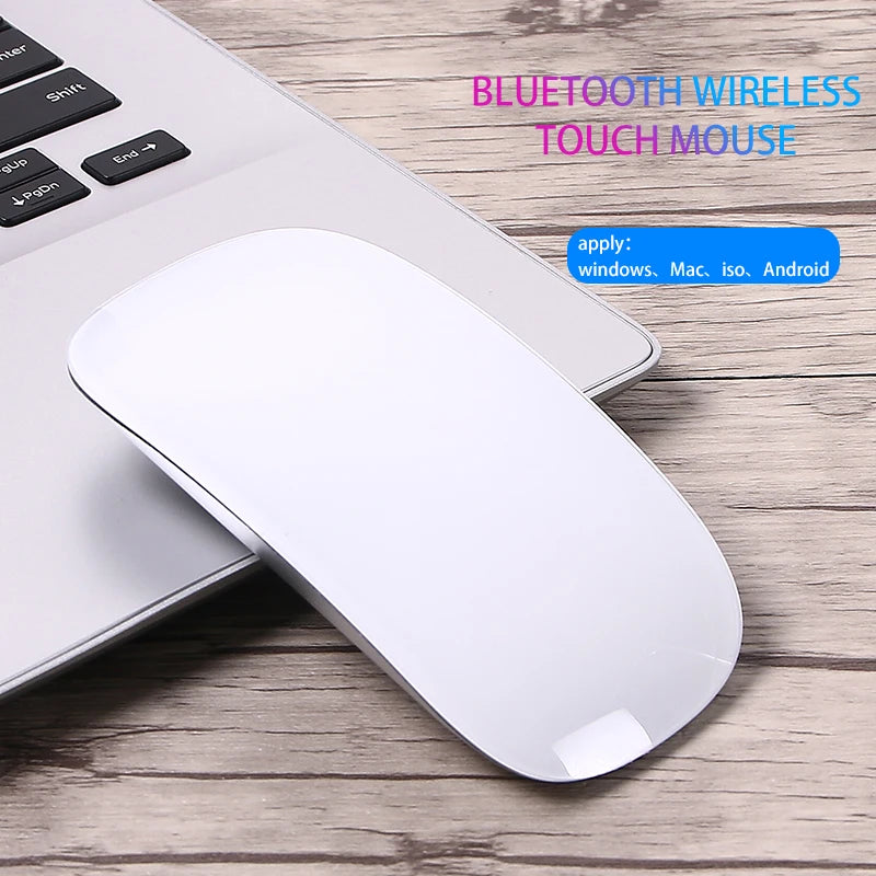 Rechargeable Bluetooth Mouse Magic 3 for MacBook Air/Pro & Win, Ergonomic Multi-Touch BT5.0 Wireless Slim Rechargeable Mouse