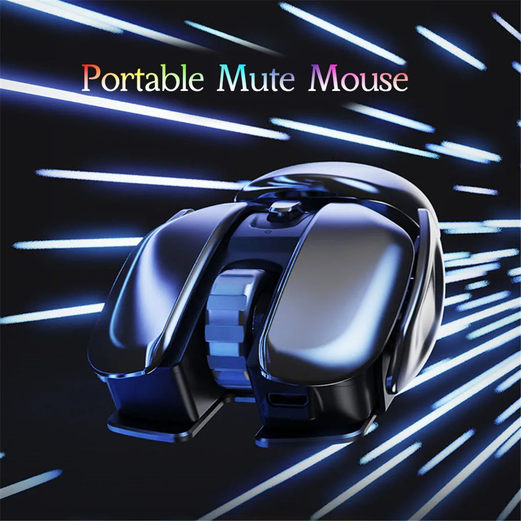 PX2 Metal 2.4G Wireless Mute 1600DPI Mouse 6 Buttons for PC Laptop Computer Gaming Office Home Aluminum Lightweight Mouse