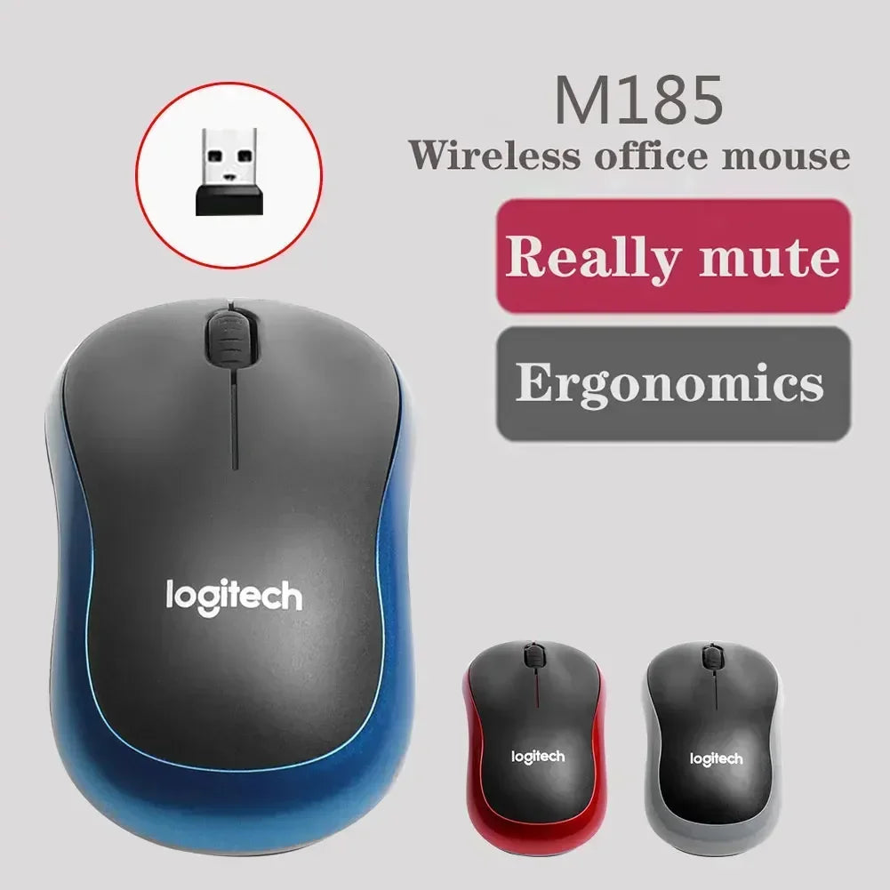 Logitech M185 Silent Optical Mini Wireless Mouse Travel Office Comfortable Small Hand Home Mouse for Mac OS / Windows Mini Pc