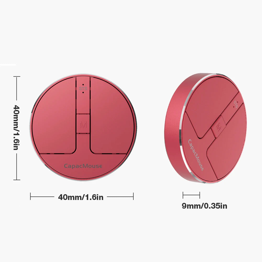 Ultra Thin Wireless Computer Mouse 3 Mode Mini Capacitive Mice BT5.2/2.4G/USB 3 Adjustable DPI w/ Receiver for Laptop PC