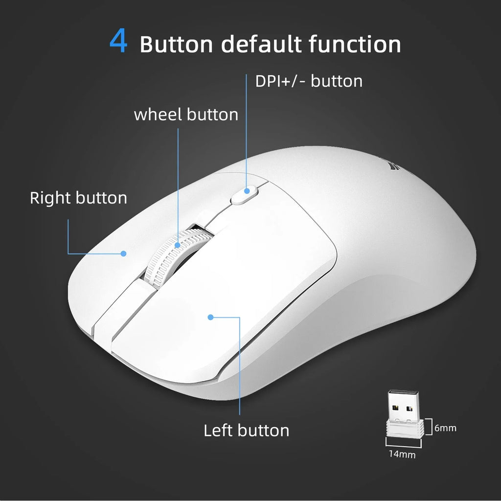 2.4G Wireless Mouse Gaming Mouse Ergonomic Mice 800-1200-1600 DPI Mouse Rechargeable Office Mice for PC Laptop Macbook Pro