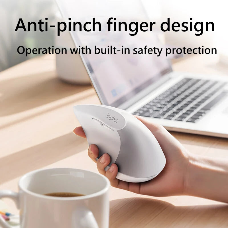INPHIC X9 Vertical Wireless Mouse Type-C Fast Charging Ergonomic Silent Office Mouse For Laptop Desktop Computer Home