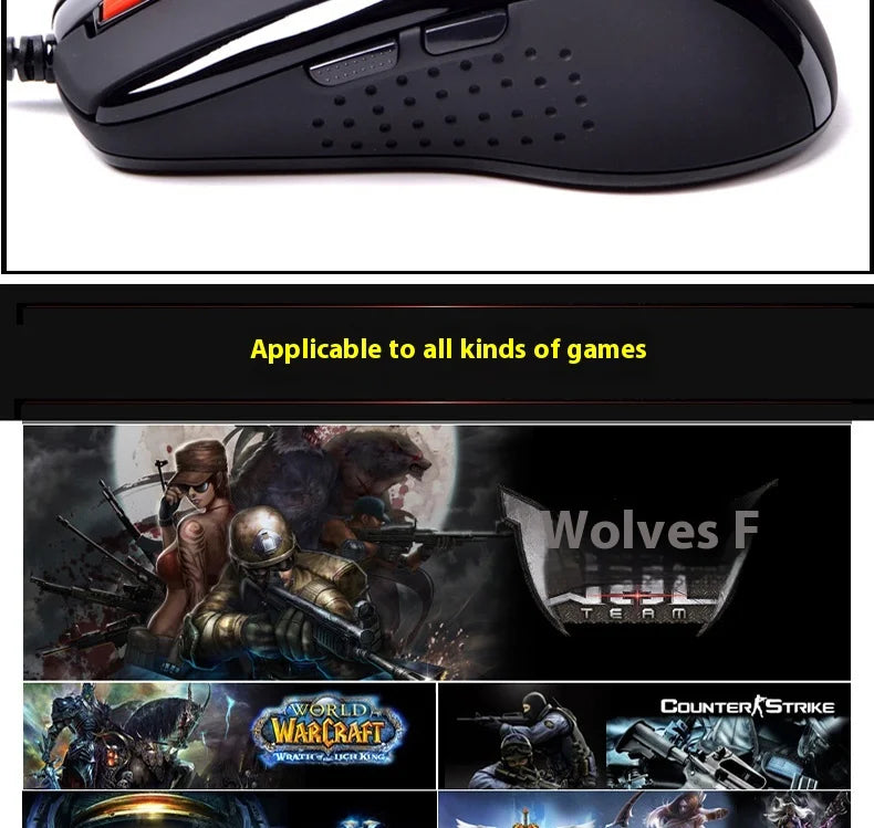 A4TECH Bloody X7-710K Mouse Wired Single-mode Quick Response Low Latency Gaming Mouse PC Office Accessory World of Warcraft Mice