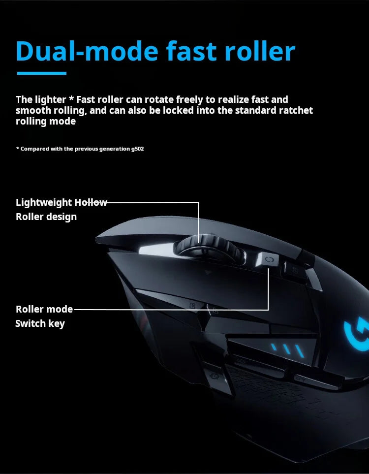 Logitech G502X Wireless Mouse - New Optical-Mechanical Hybrid Microswitch Lightweight Design HERO Engine Gaming Mouse