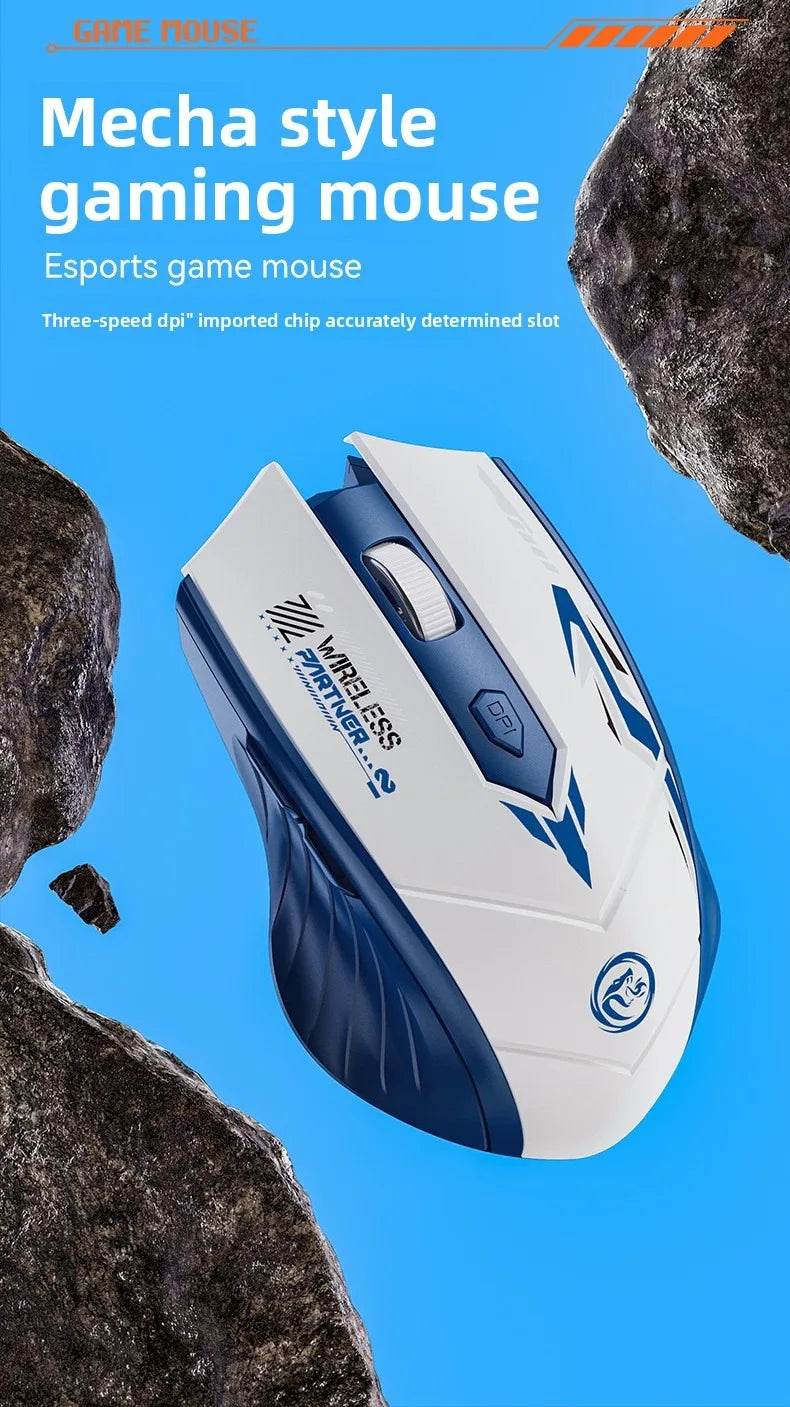 Wireless Mouse Dual Mode 2.4G Bluetooth-compatible Rechargeable Glow Mouse Noiseless Cordless Computer Mice for PC Laptop