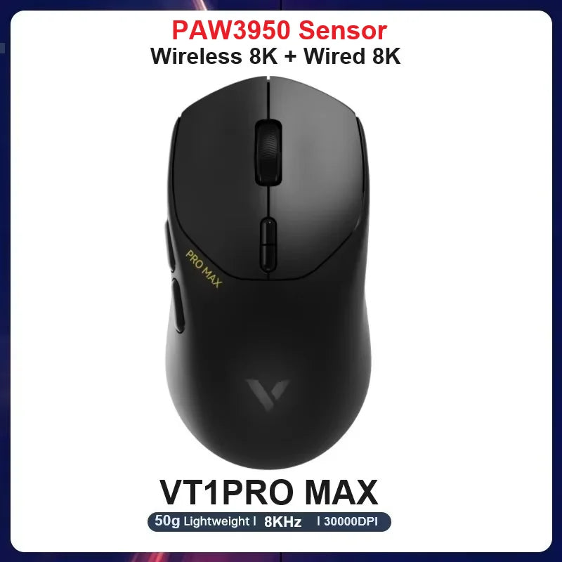 Rapoo VT1PRO/VT1PRO MAX Wireless Gaming Mouse 8KHz Polling Rate 26000 DPI Optical Sensor for Small/Medium Size Hands