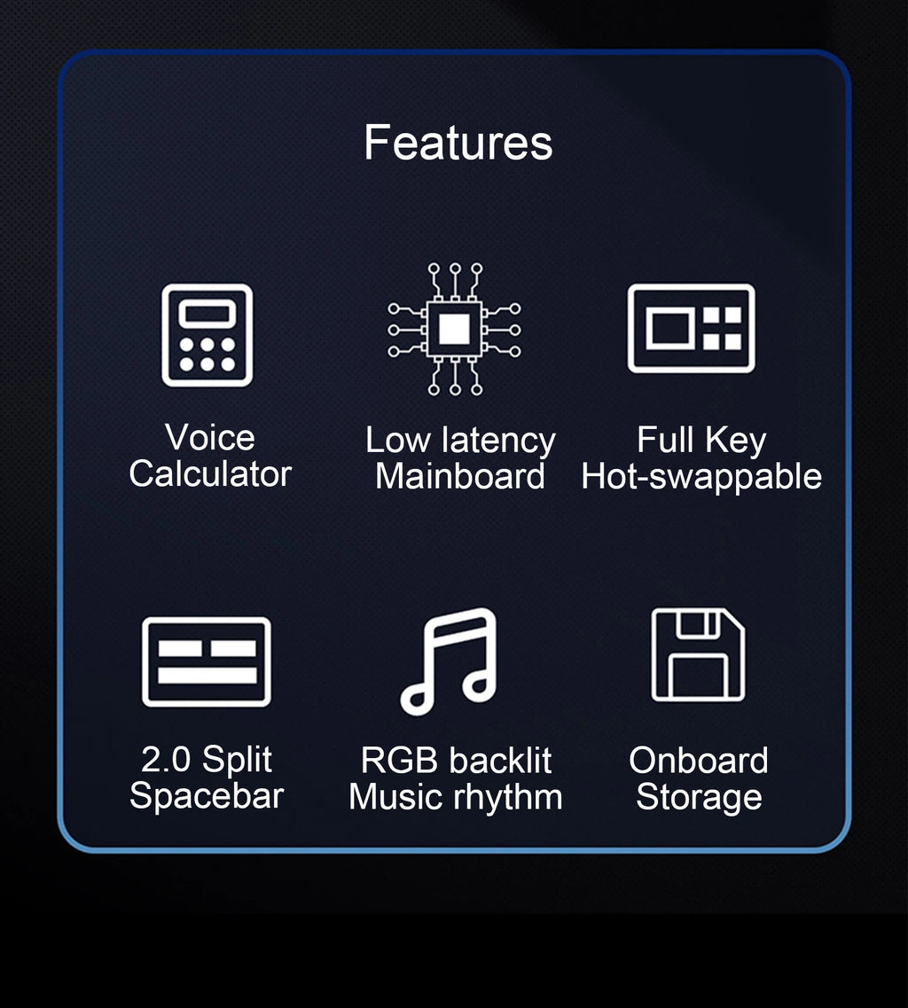 SKYLOONG GK104 Pro Wireless Mechanical Keyboar Full-Size Keyboard Screen&3Knobs RGB Backlit Voice Calculator 8K Polling Rate